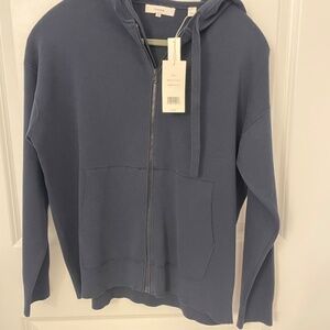 Vince washed hoodie-luxury sweater sweatshirt in navy